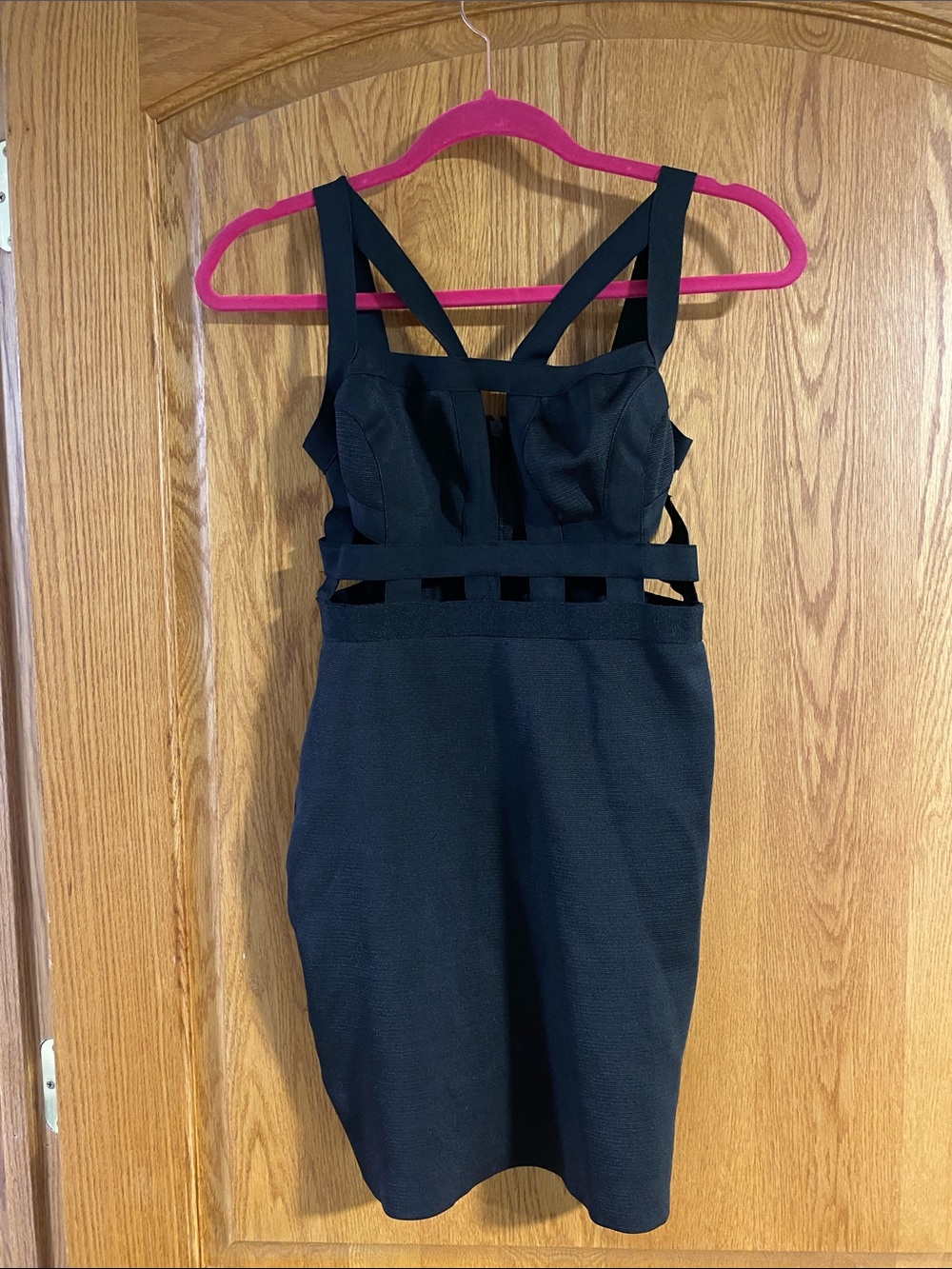 WOW couture Black Strappy Cutout Bodycon Mini Dress - Picture 1 of 4